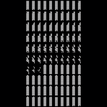 Block vertical square asemic asset pack / 28 loops