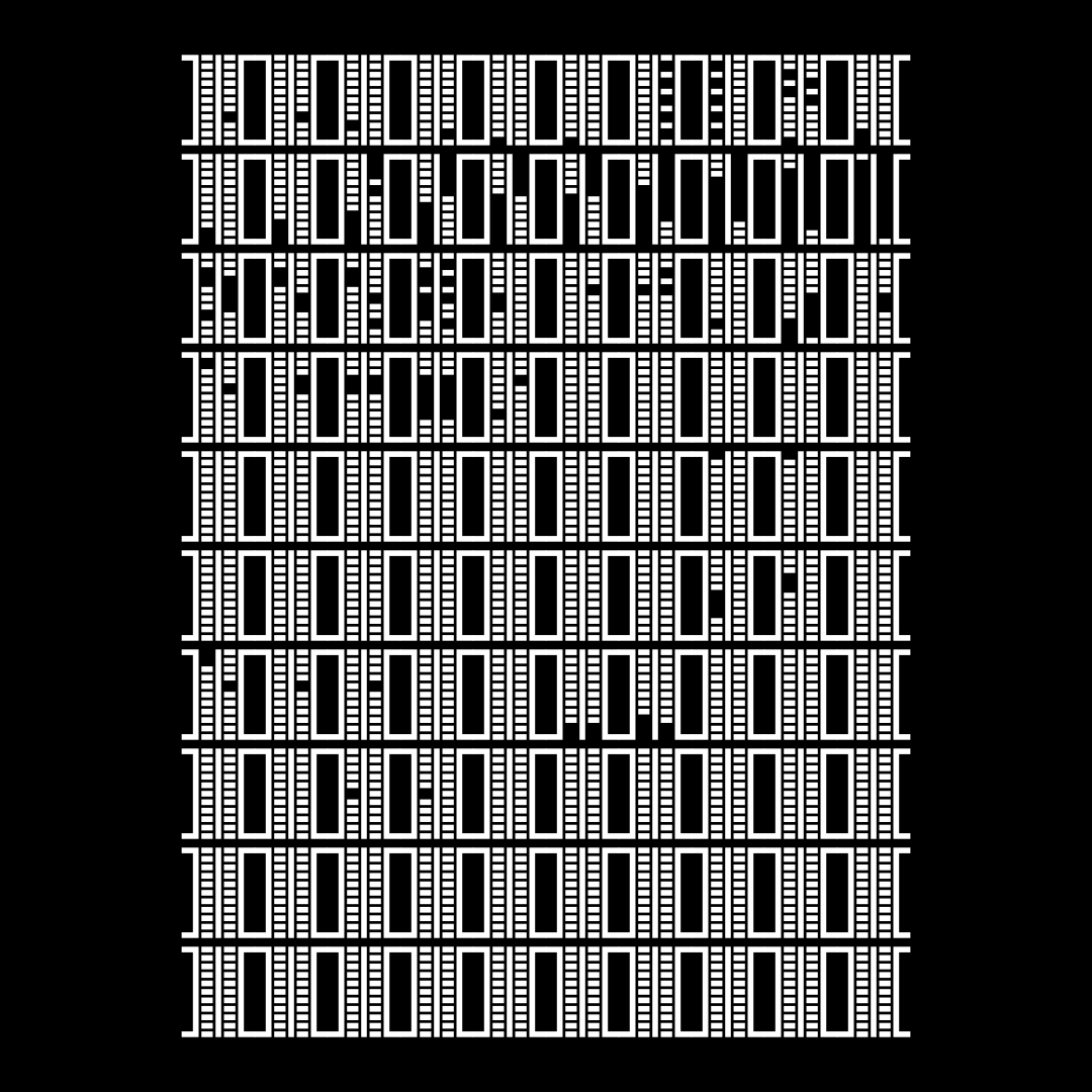 Block vertical square asemic asset pack / 28 loops