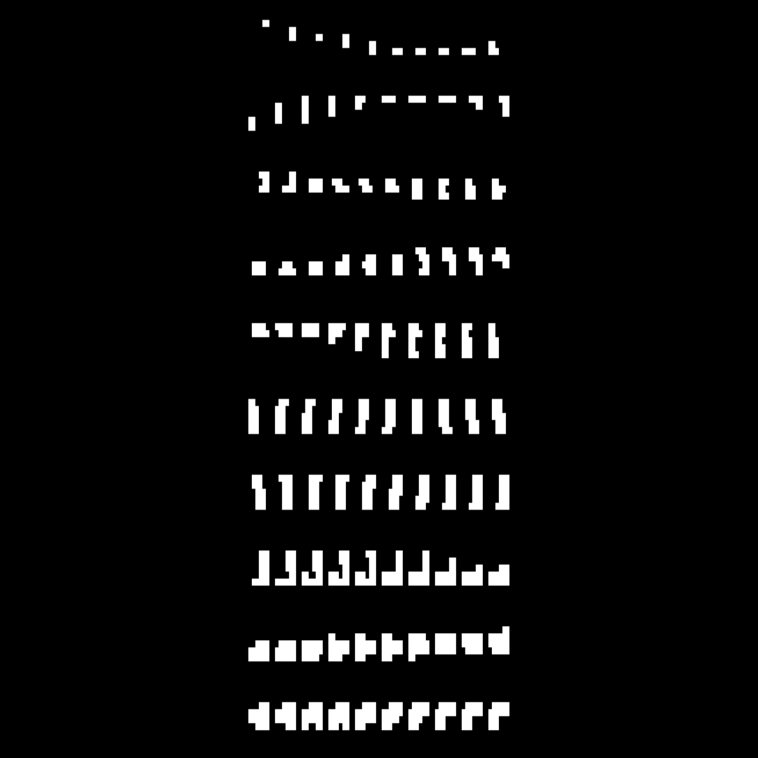 Block vertical square asemic asset pack / 28 loops