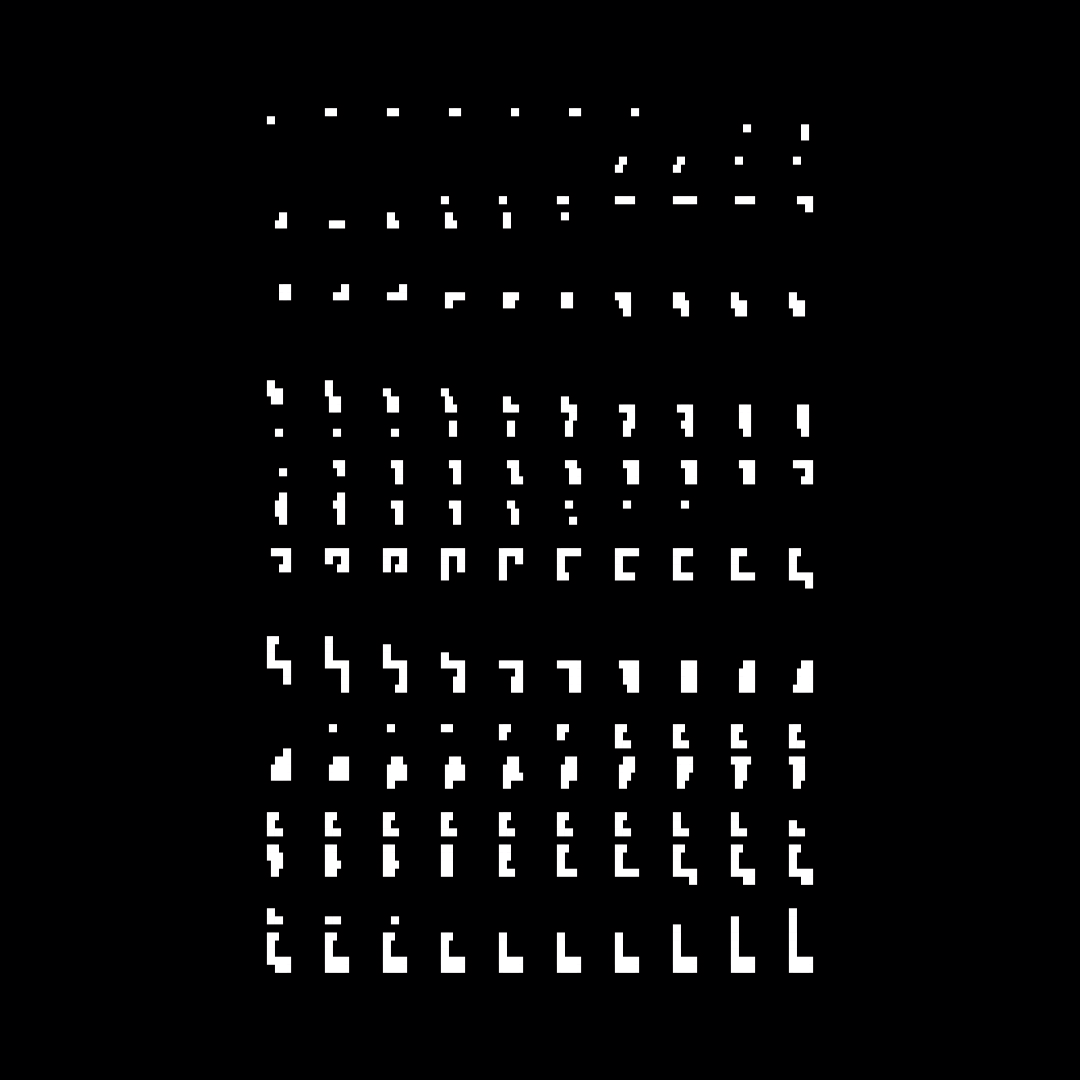 Block vertical square asemic asset pack / 28 loops