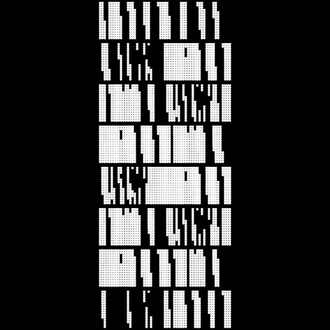 Block vertical square asemic asset pack / 28 loops