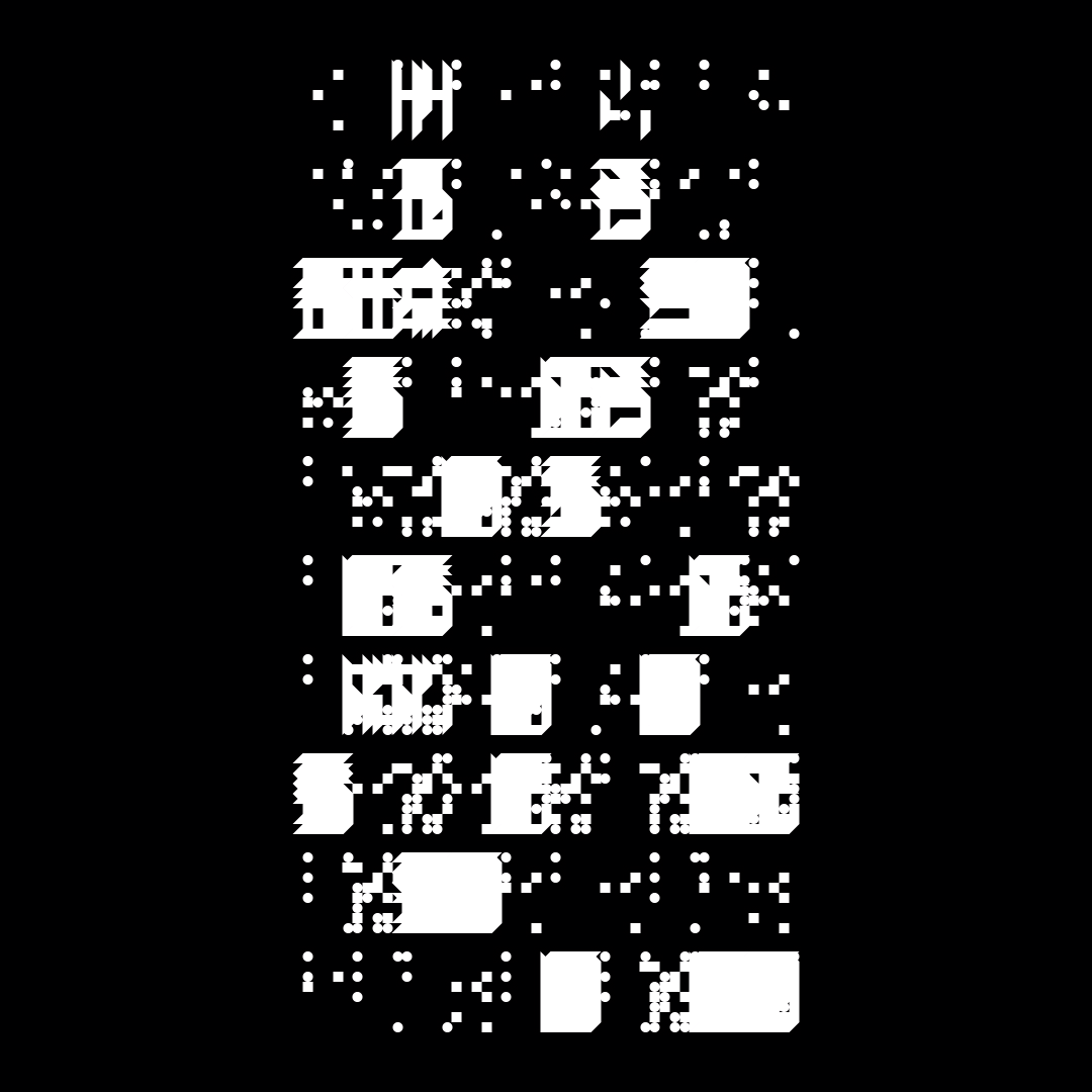 Block vertical square asemic asset pack / 28 loops