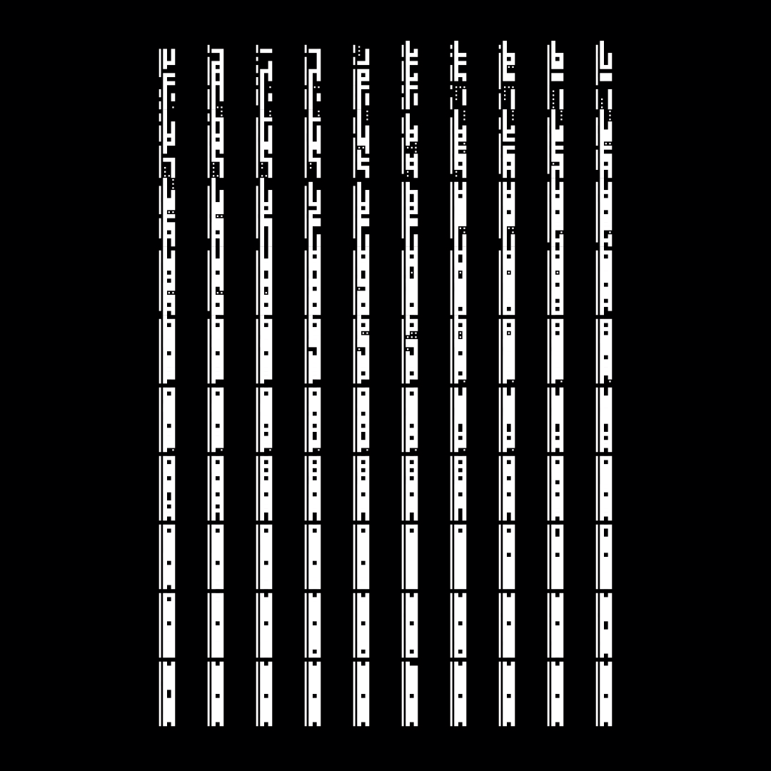 Block vertical square asemic asset pack / 28 loops