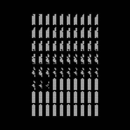 Block vertical square asemic asset pack / 28 loops