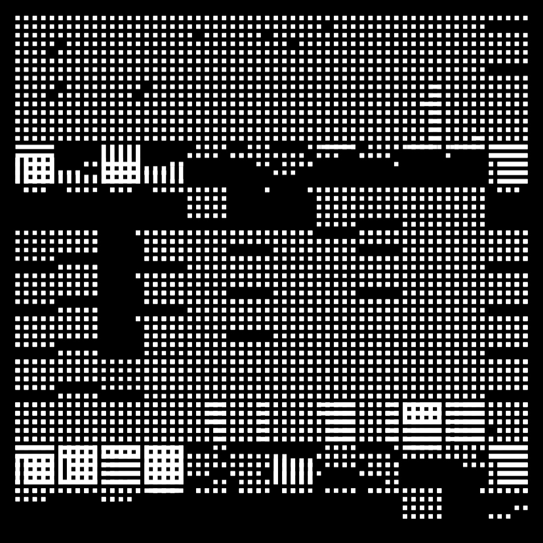 Alpha asemic square pattern asset pack / 11 loops