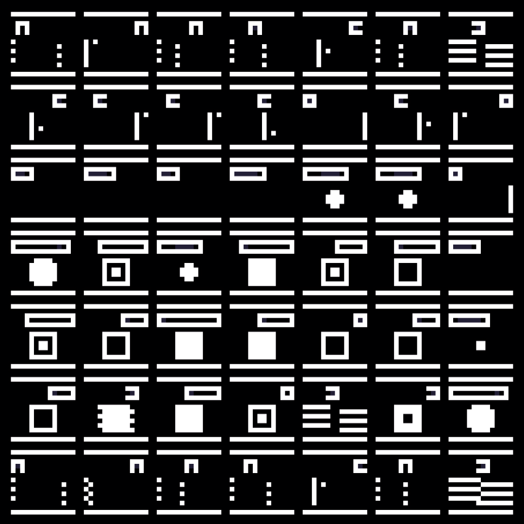 Beta asemic square pattern asset pack / 12 loops