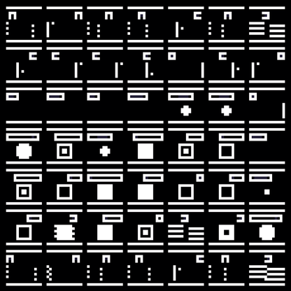 Beta asemic square pattern asset pack / 12 loops