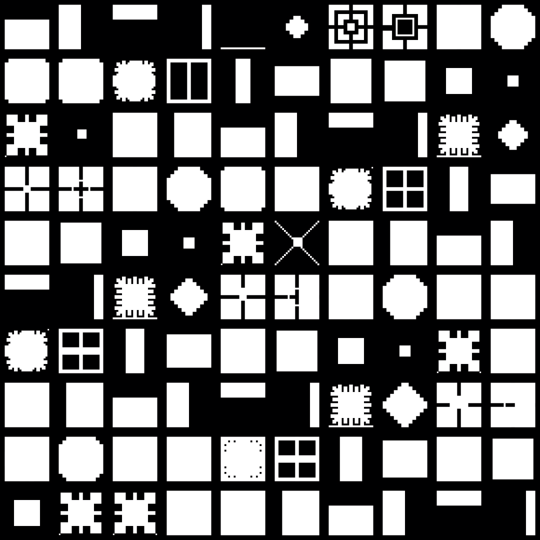 Delta asemic square pattern asset pack / 9 loops