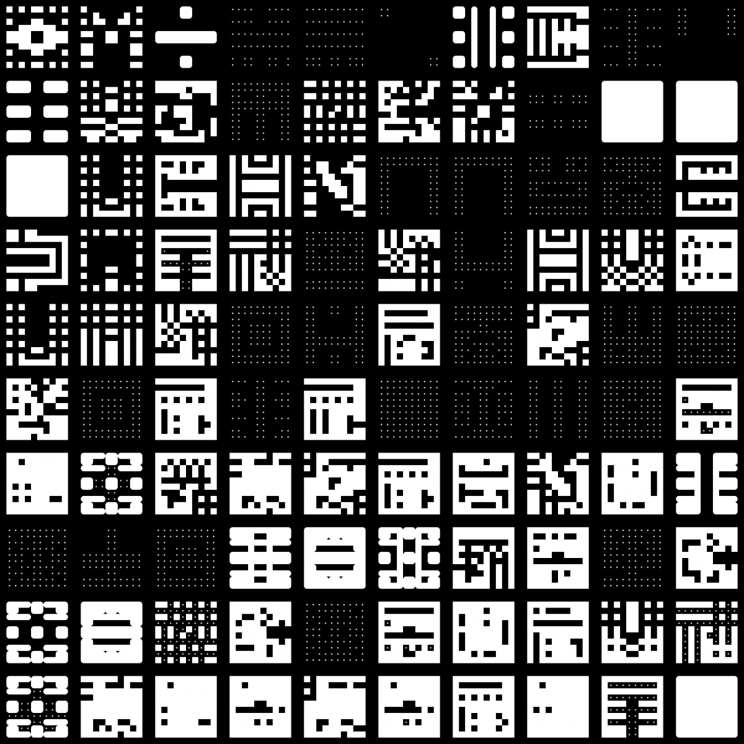 Delta asemic square pattern asset pack / 9 loops