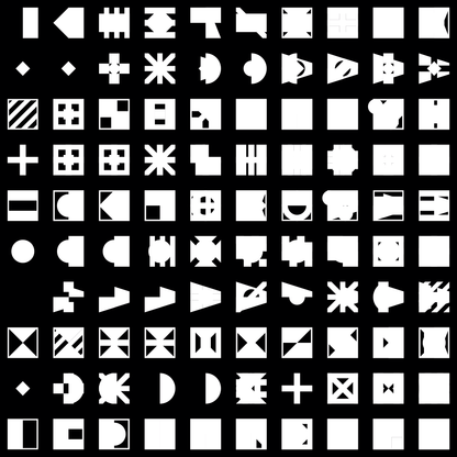 Delta asemic square pattern asset pack / 9 loops