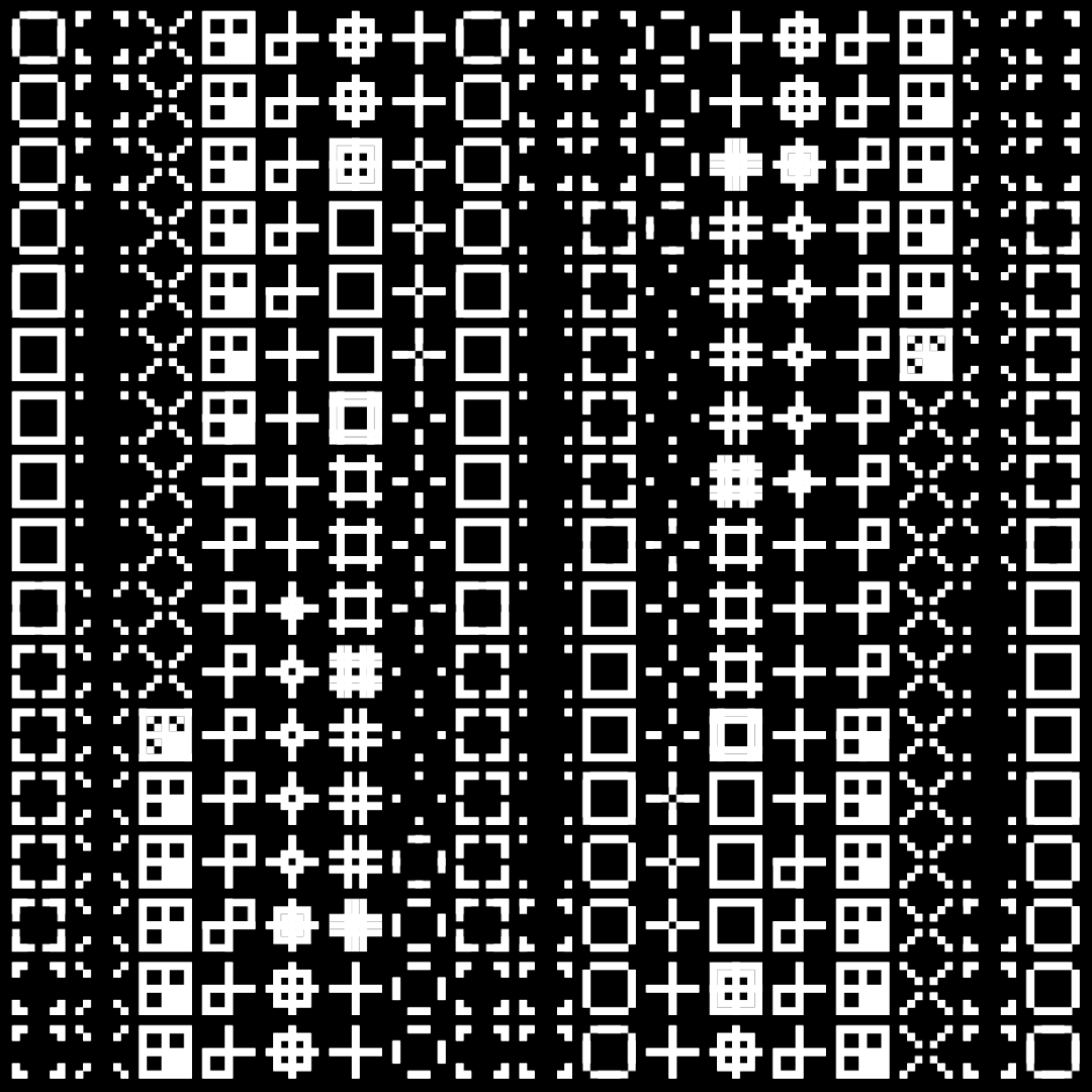 Eta asemic square pattern asset pack / 10 loops