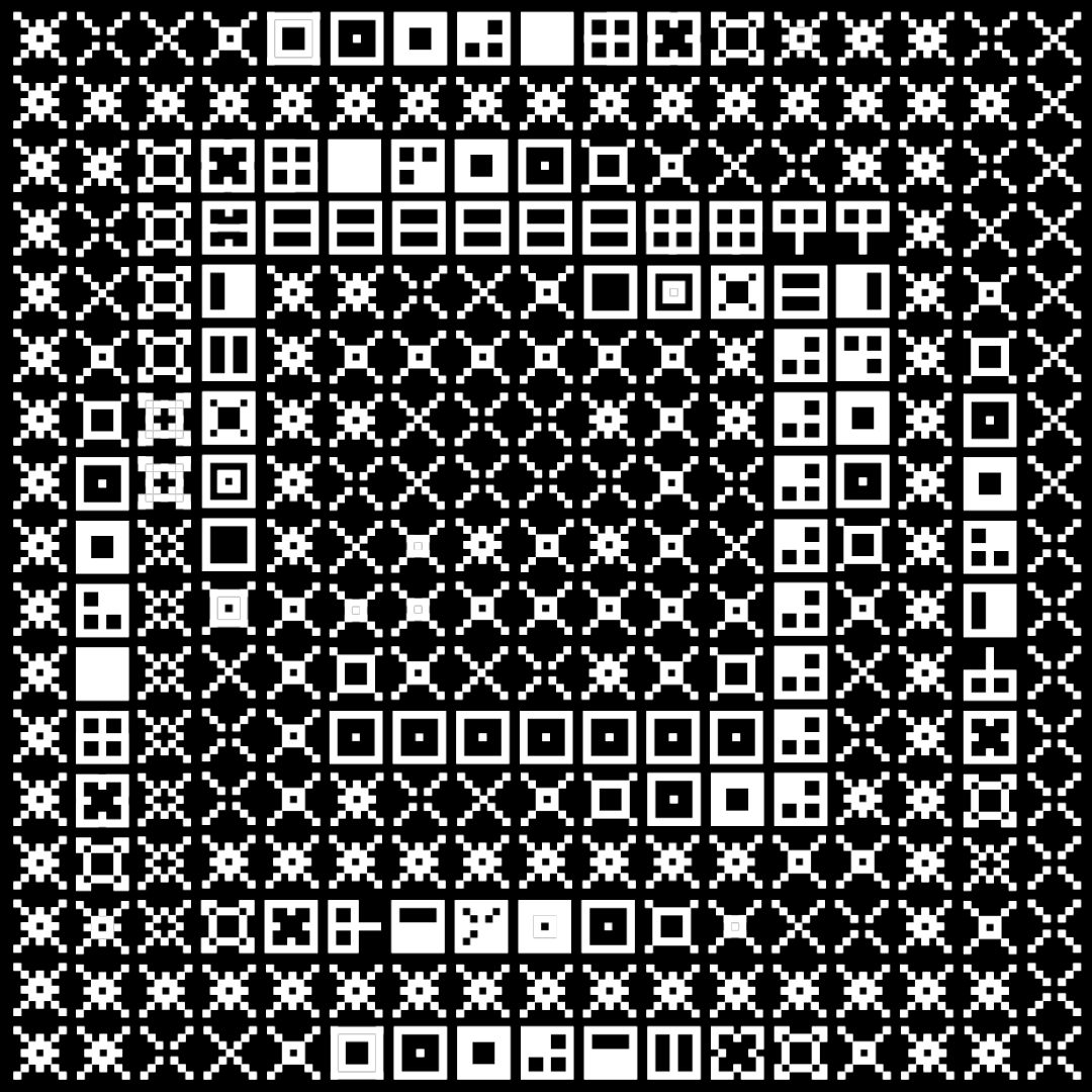 Eta asemic square pattern asset pack / 10 loops