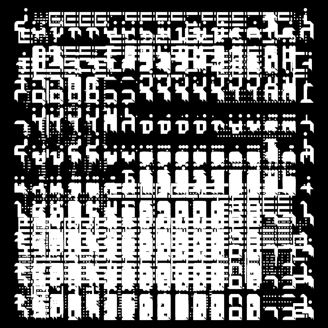 Gamma asemic square pattern asset pack / 10 loops