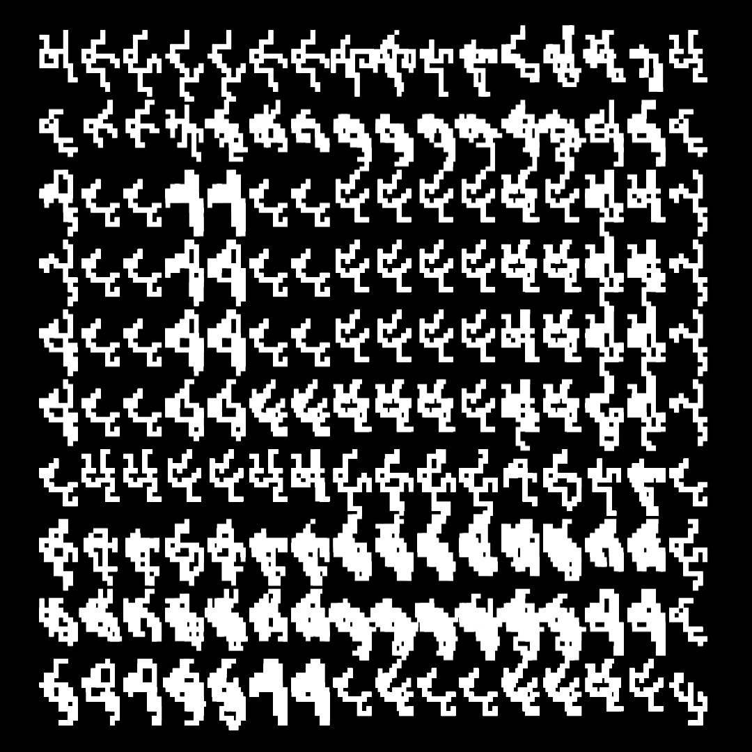 Lambda asemic square pattern asset pack / 10 loops