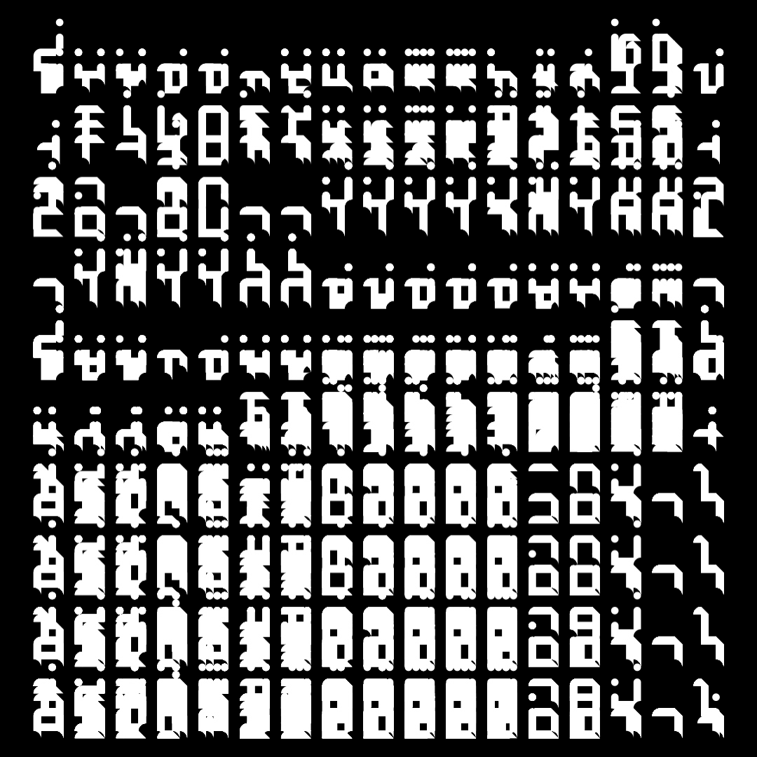 Mu asemic square pattern asset pack / 10 loops