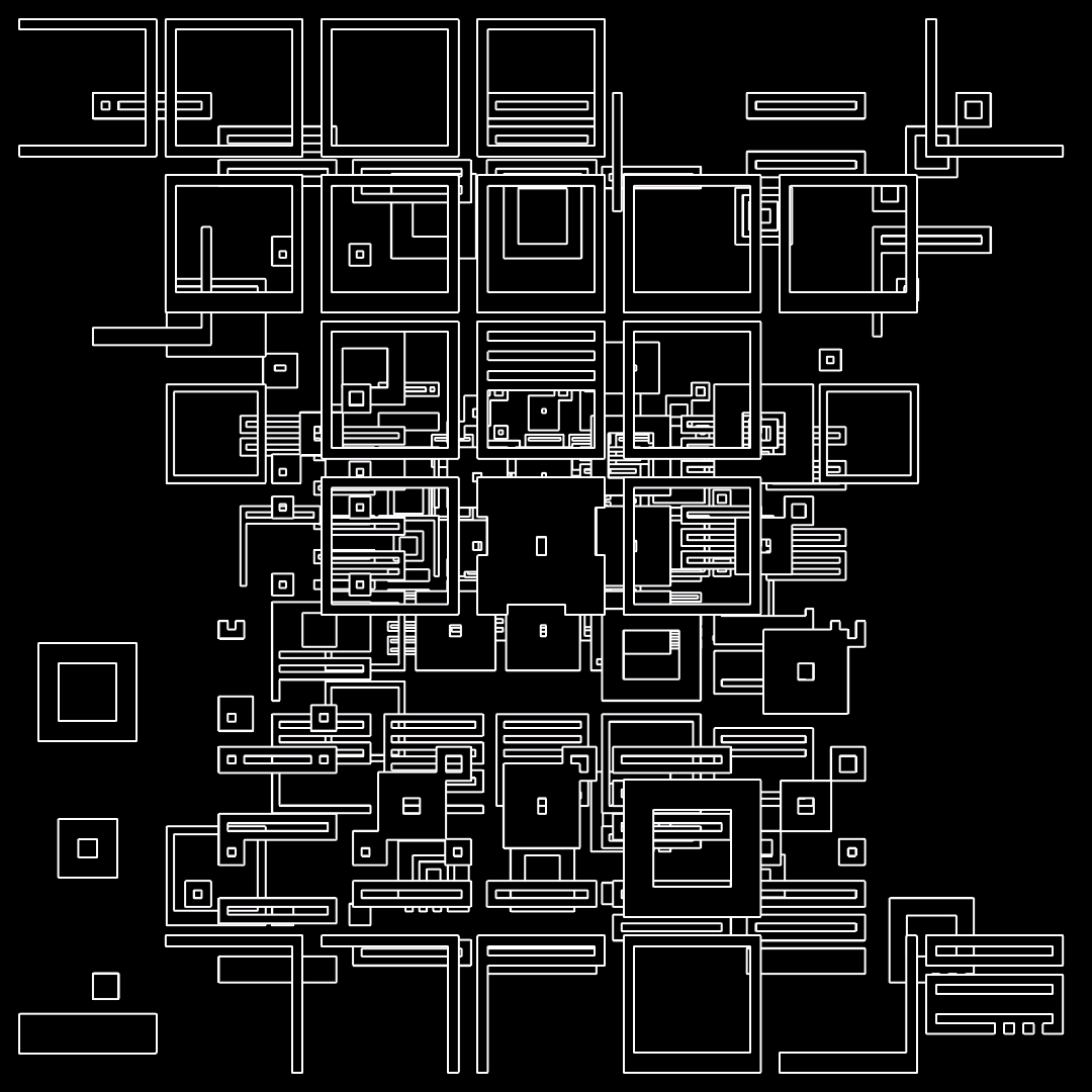 Theta asemic square pattern asset pack / 18 loops