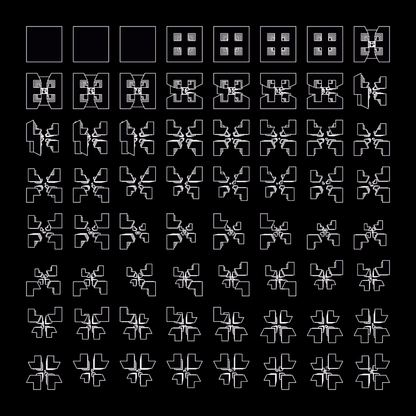 Theta asemic square pattern asset pack / 18 loops