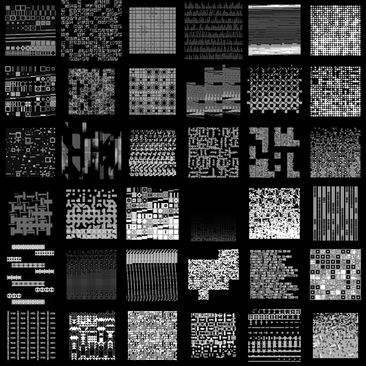 Block fat square asemic asset pack / 69 loops