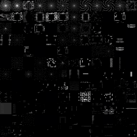 Square verlay asemic asset bundle / 181 loops