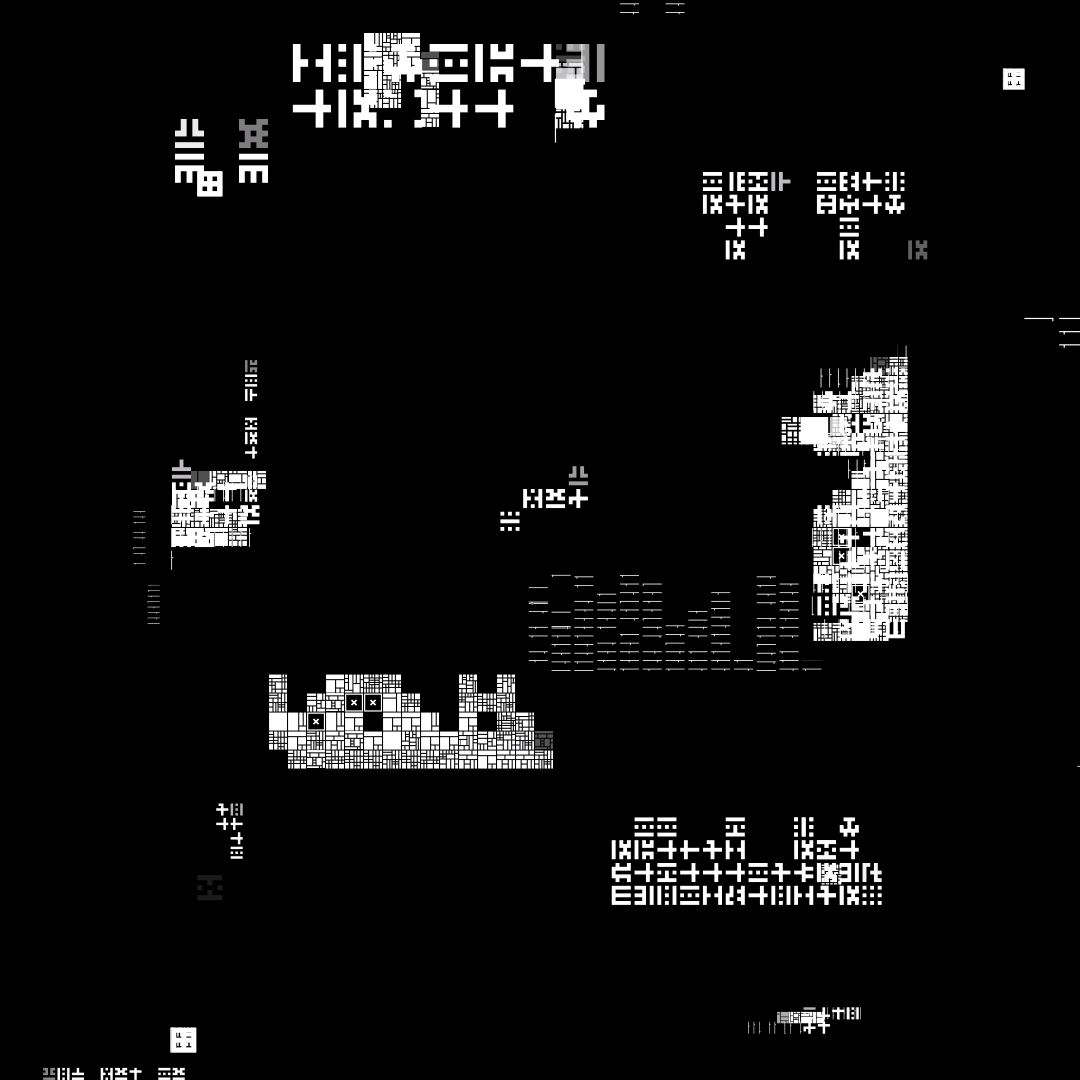 Square overlay alpha asemic asset pack / 41 loops