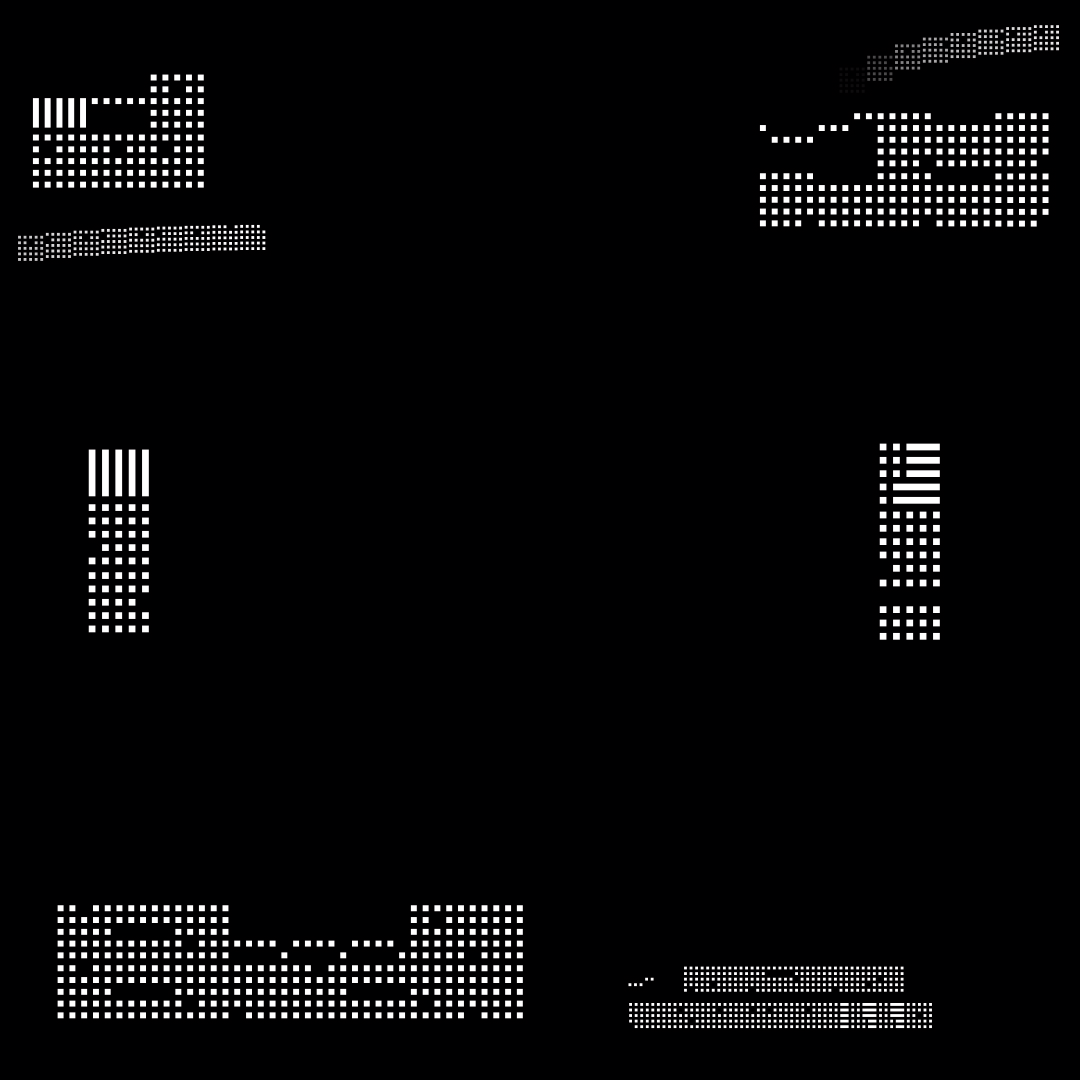 Square overlay alpha asemic asset pack / 41 loops