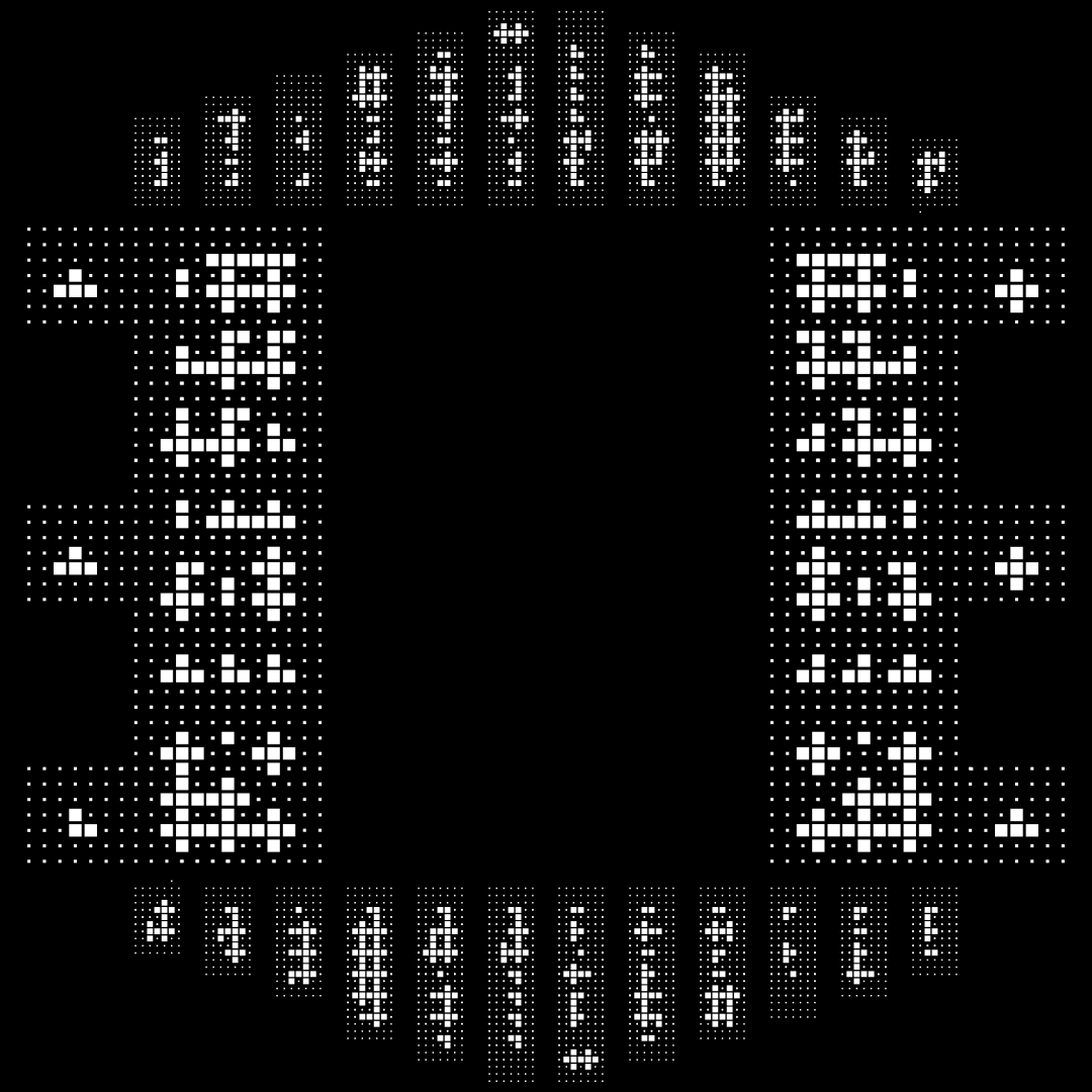 Square overlay alpha asemic asset pack / 41 loops
