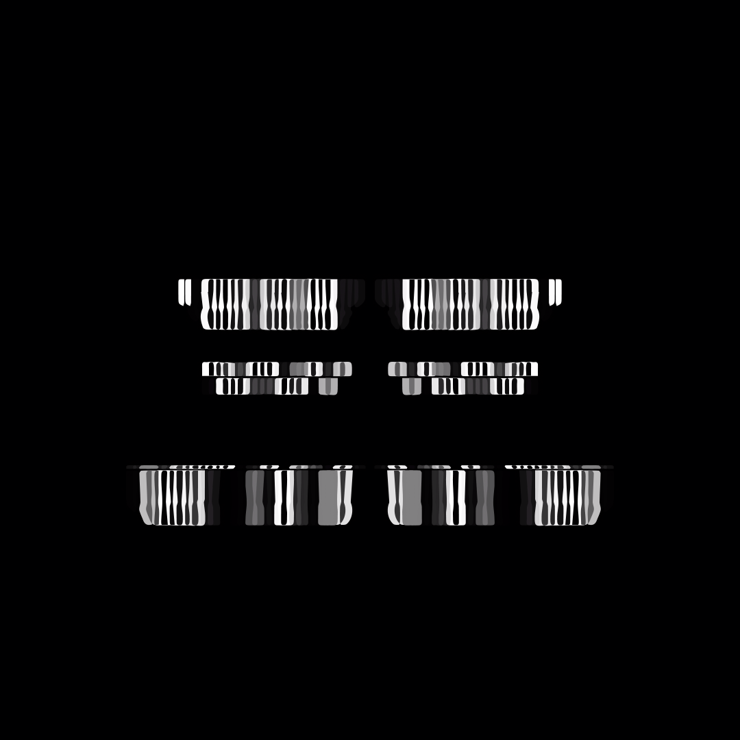 Square overlay alpha asemic asset pack / 41 loops