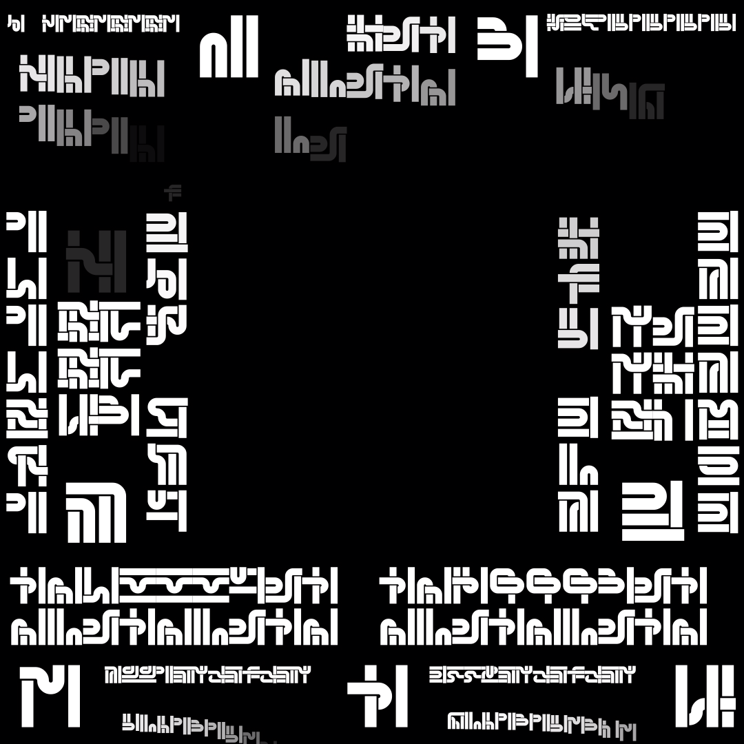 Square overlay alpha asemic asset pack / 41 loops
