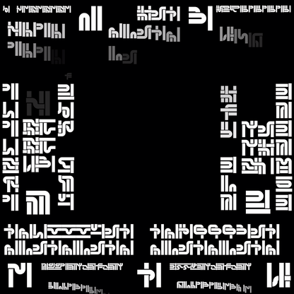 Square overlay alpha asemic asset pack / 41 loops