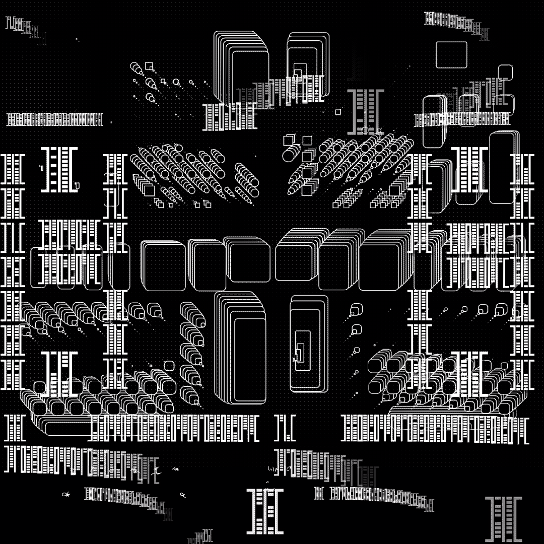Square overlay alpha asemic asset pack / 41 loops