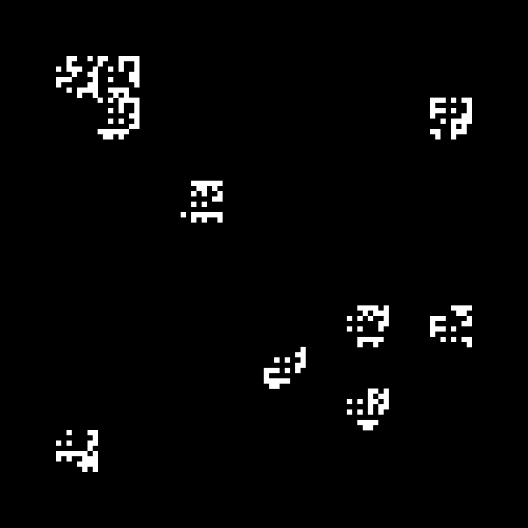 Square overlay alpha asemic asset pack / 41 loops