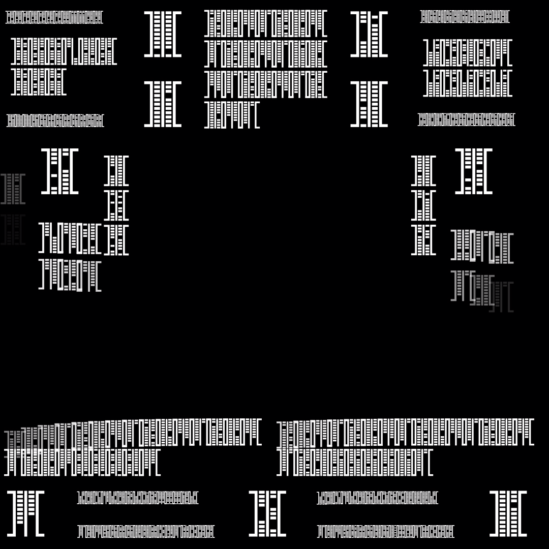 Square overlay alpha asemic asset pack / 41 loops