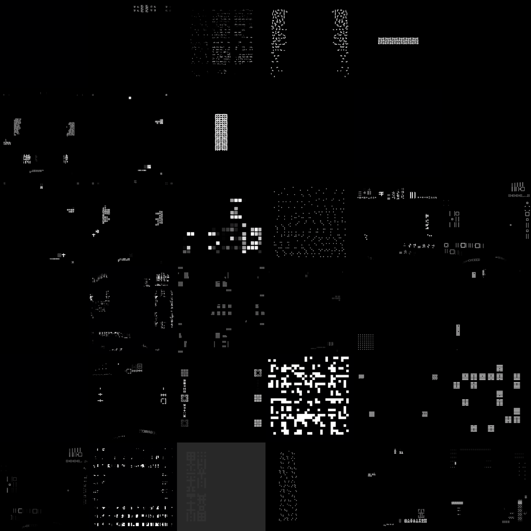 Beta square overlay asemic asset pack / 47 loops