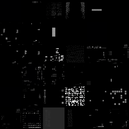 Beta square overlay asemic asset pack / 47 loops