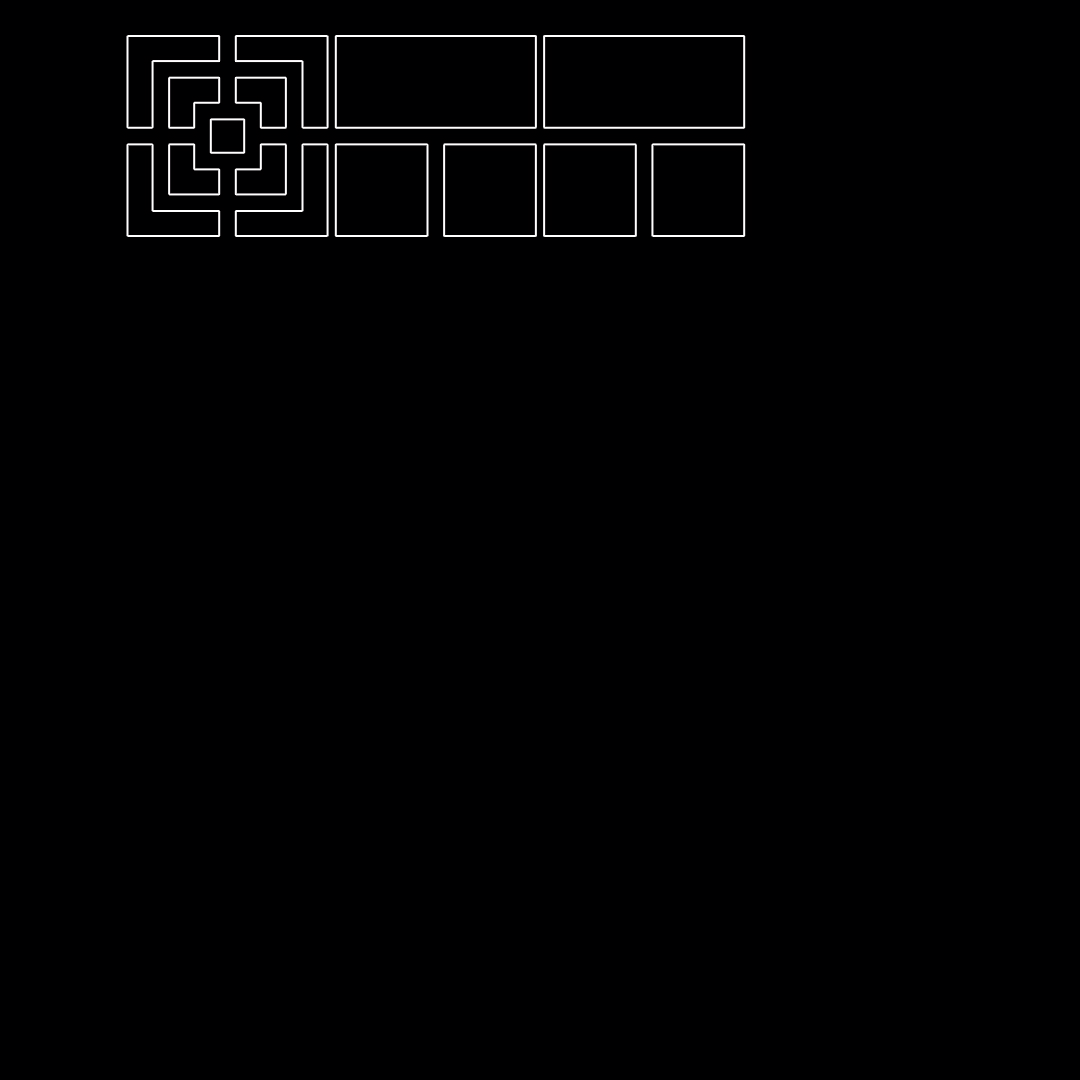 Gamma square overlay asemic asset pack / 52 loops