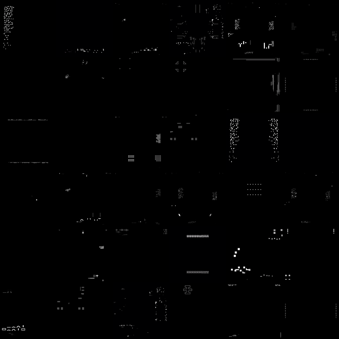 Gamma square overlay asemic asset pack / 52 loops