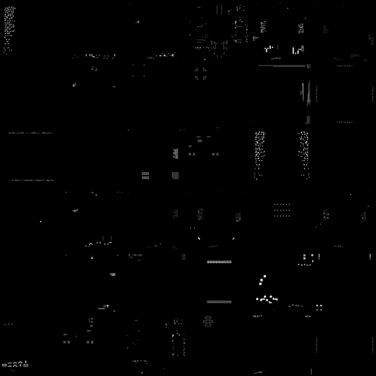 Gamma square overlay asemic asset pack / 52 loops