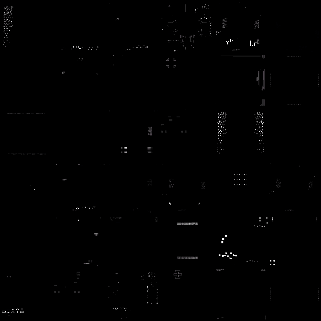 Gamma square overlay asemic asset pack / 52 loops