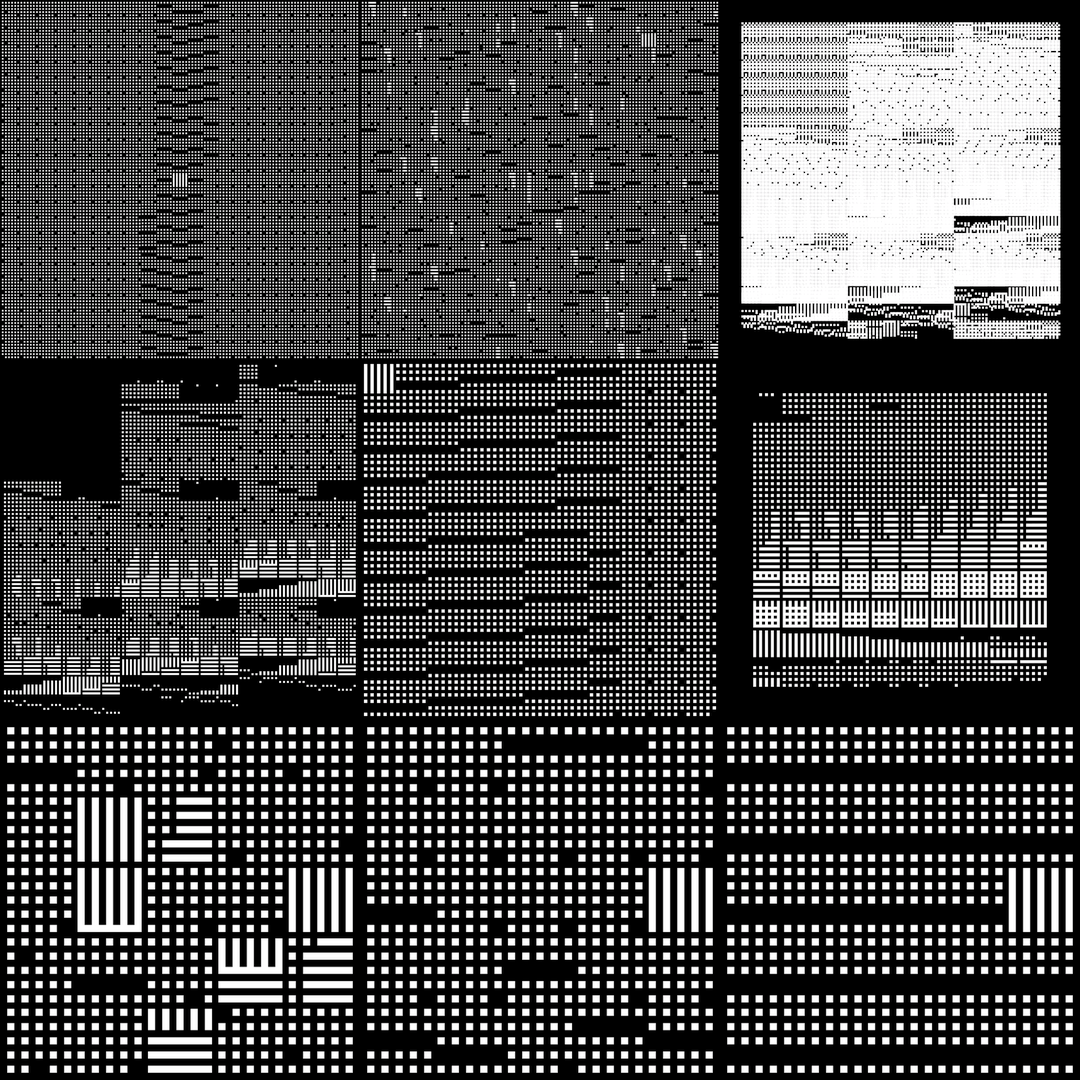 Alpha asemic square pattern asset pack / 11 loops