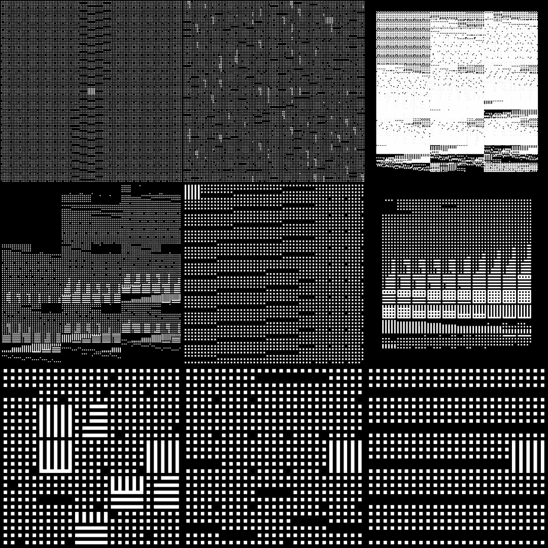 Alpha asemic square pattern asset pack / 11 loops