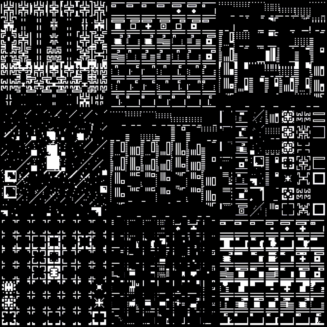 Beta asemic square pattern asset pack / 12 loops