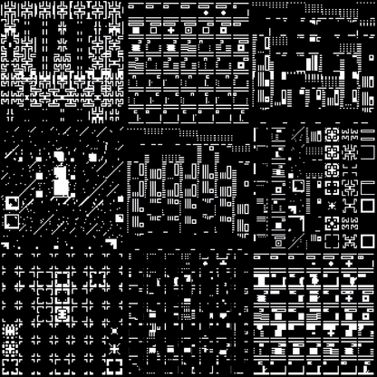 Beta asemic square pattern asset pack / 12 loops