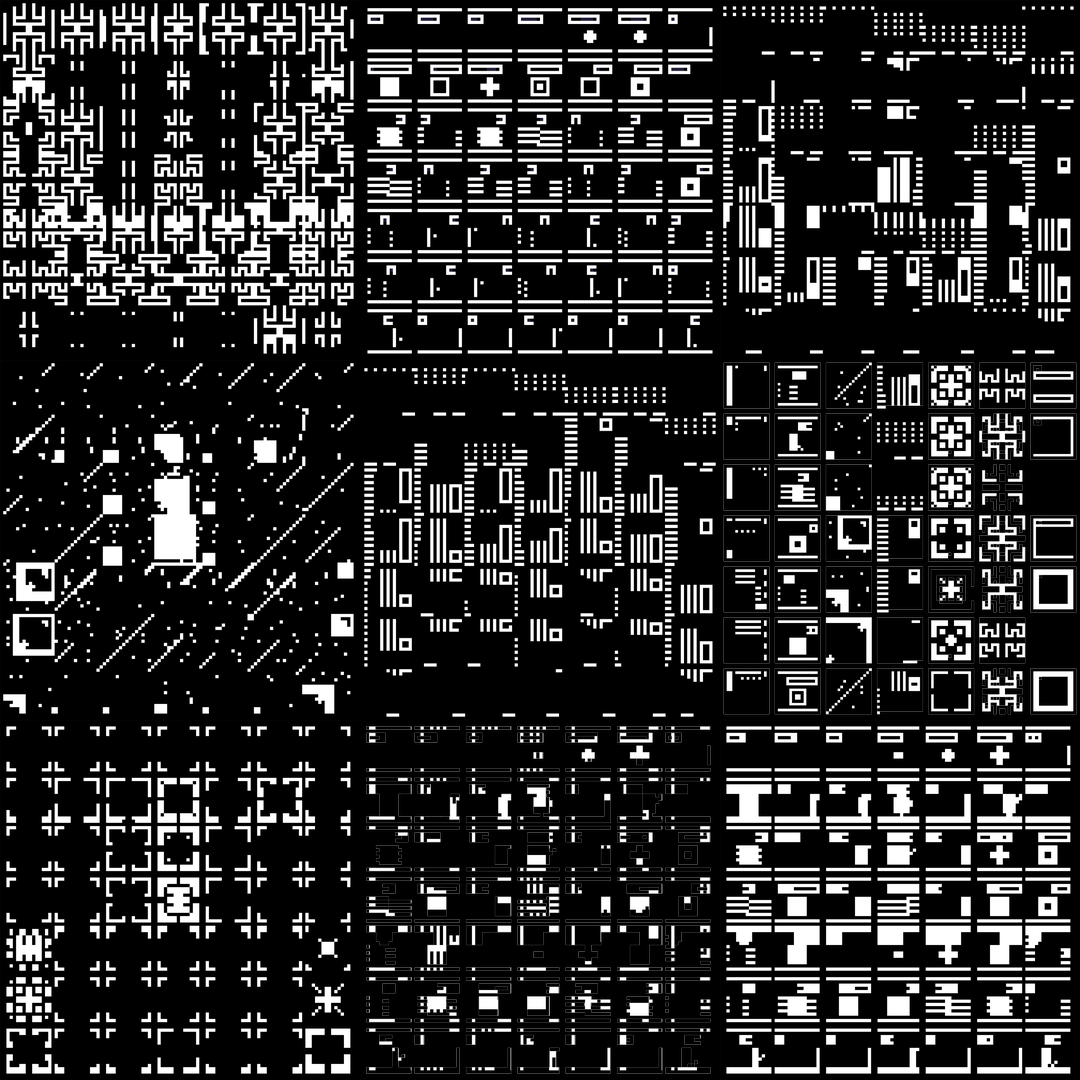 Beta asemic square pattern asset pack / 12 loops
