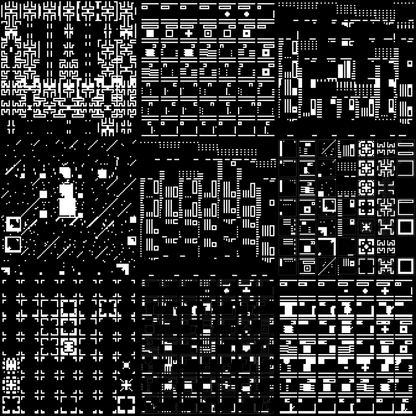 Beta asemic square pattern asset pack / 12 loops