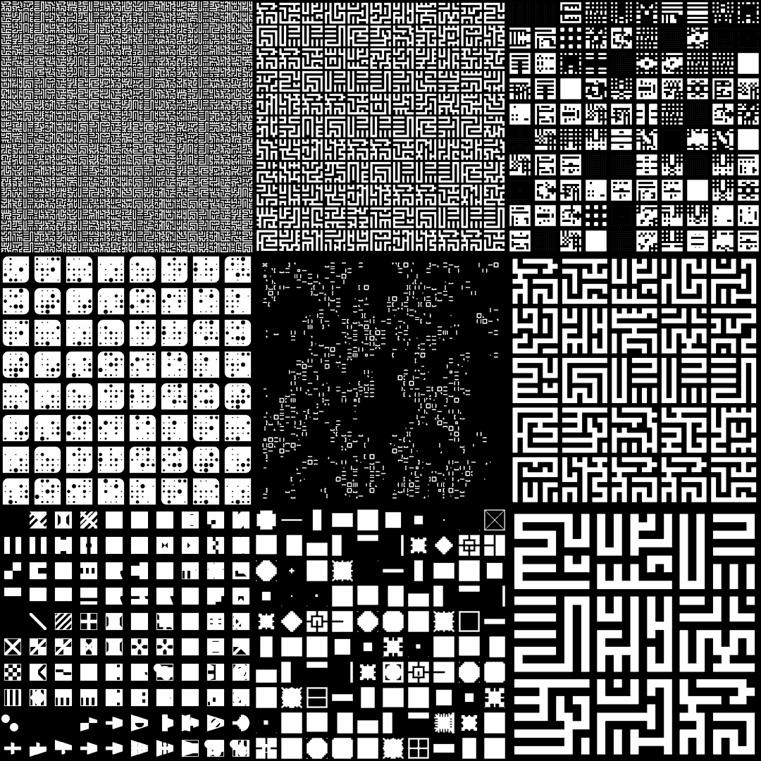 Delta asemic square pattern asset pack / 9 loops