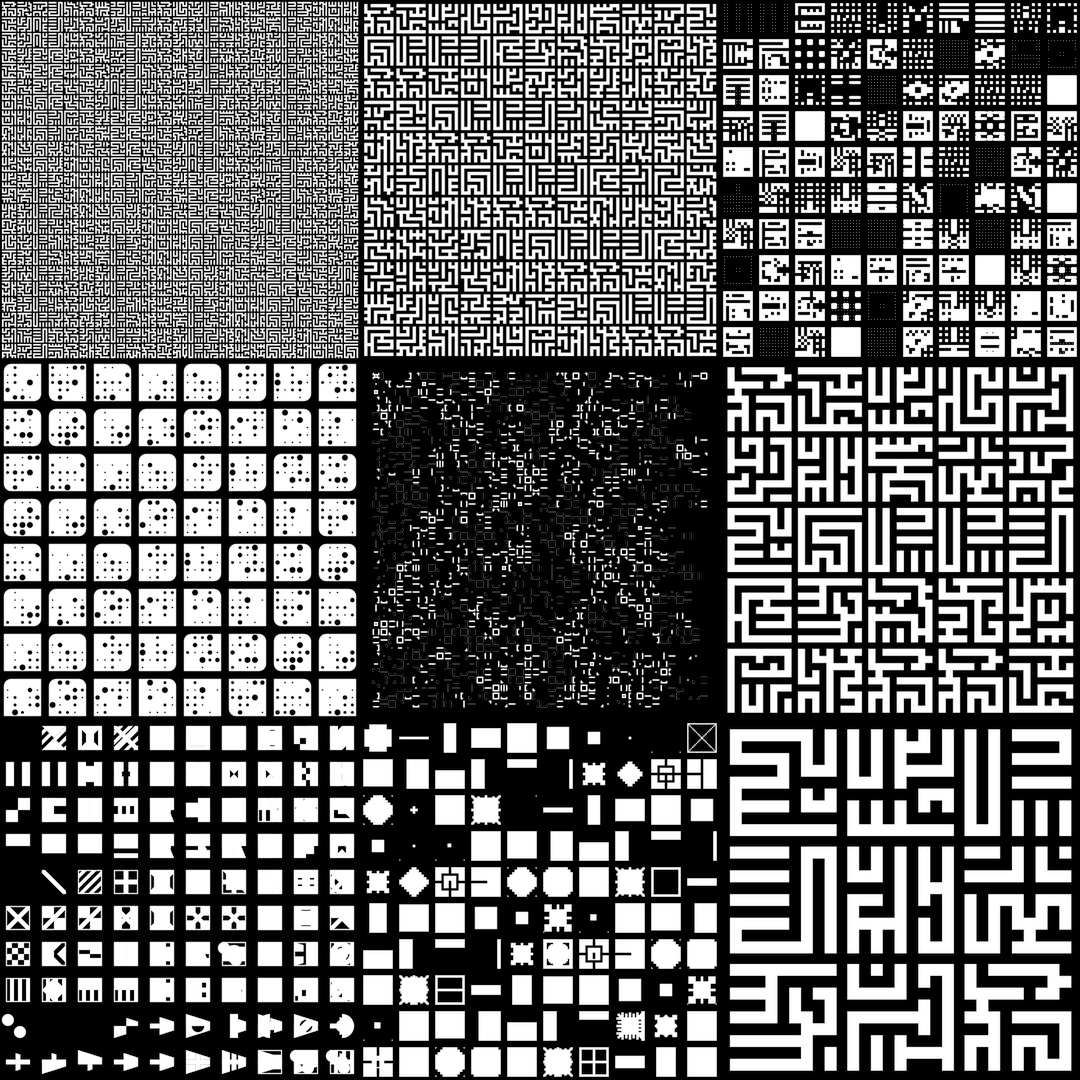Delta asemic square pattern asset pack / 9 loops