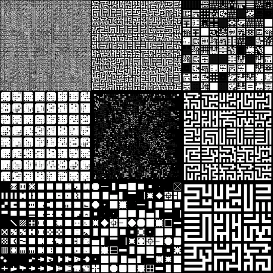 Delta asemic square pattern asset pack / 9 loops