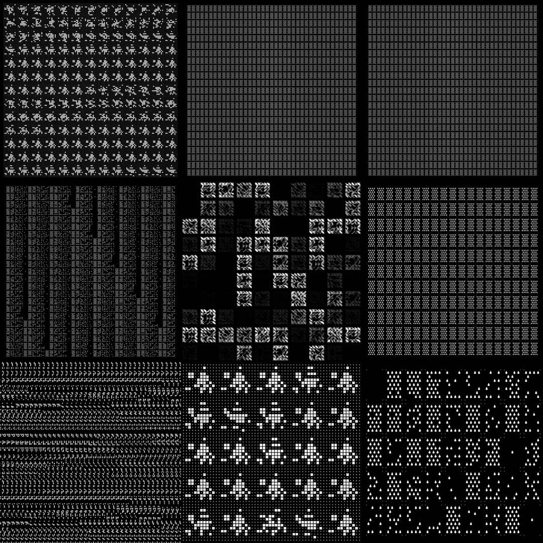 Epsilon asemic square pattern asset pack / 9 loops