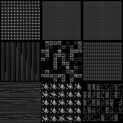 Epsilon asemic square pattern asset pack / 9 loops