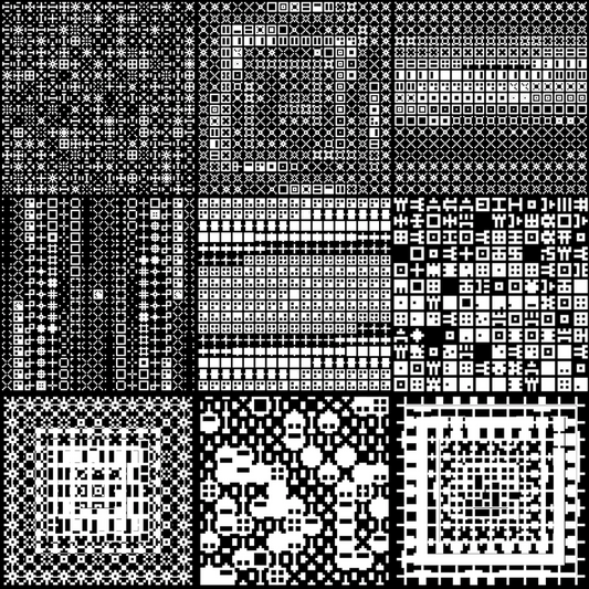 Eta asemic square pattern asset pack / 10 loops